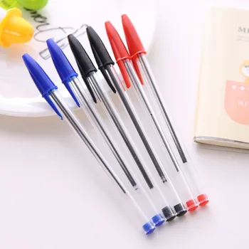 10шт Многоцветная пластиковая шариковая ручка 1.0 Быстросохнущая шариковая ручка с пулевидной головкой, черная, красная, синяя, шариковая ручка со средним содержанием масла, шариковые ручки